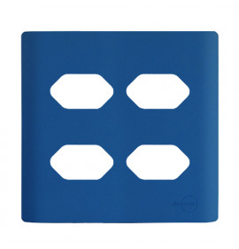 Placa p/ 4 Tomadas 4x4 - Novara Azul Fosco